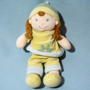 Poupée MOTS D'ENFANTS doudou peluche fille jaune fleur