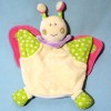 Papillon NOUNOURS doudou marionnette beige, vert et rose