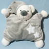 Ours BOUT'CHOU Monoprix doudou semi-plat gris étoiles