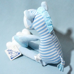 Zèbre MAXITA doudou rayé bleu et blanc