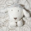 Mouton OBAIBI doudou carré plat blanc écru, spirales marron