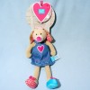 Chien LIEF LIFESTYLE doudou robe jean bleu coeur rose