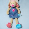 Chien LIEF LIFESTYLE doudou robe jean bleu coeur rose