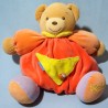 Ours KALOO doudou boule orange rose coccinelle