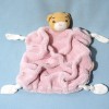 Ours KALOO doudou plat rose "Plume"