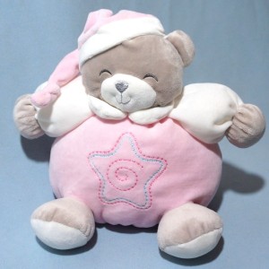 Ours GIFI doudou boule rose étoile