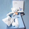 Ours DOUDOU ET COMPAGNIE "Les Gommettes" pantin bleu et blanc