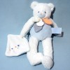 Ours DOUDOU ET COMPAGNIE "Les Gommettes" pantin bleu et blanc