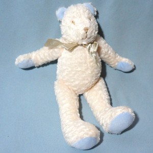Ours SUCRE D'ORGE doudou blanc et beige