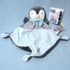 Pingouin MOTS D'ENFANTS doudou plat gris et bleu
