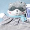 Raton laveur MOTS D'ENFANTS doudou plat gris