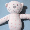 Chat BOUT'CHOU doudou blanc étoiles rose