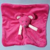 Souris OBAIBI doudou carré plat rose étoiles