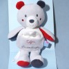ours SUCRE D'ORGE doudou Cajou gris mouchoir blanc