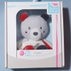 ours SUCRE D'ORGE doudou Cajou gris mouchoir blanc