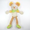 MOTS D'ENFANTS doudou souris jaune, orange et foulard vert