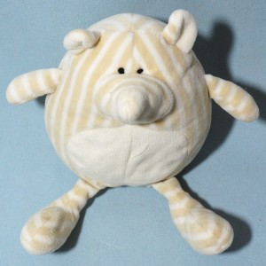 Taupe peluche rayée beige