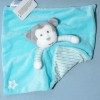 Singe OBAIBI doudou carré plat  bleu