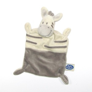 MOTS D'ENFANTS doudou plat zèbre gris et taupe