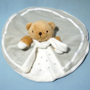 Ours BERLINGOT doudou plat marron