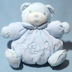 Ours KALOO doudou boule Perle Patapouf bleu