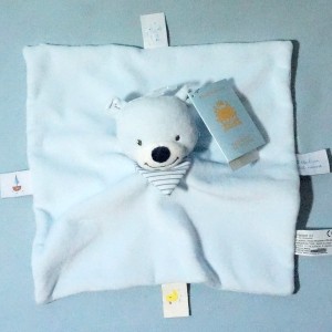 Ours BOUT'CHOU doudou carré plat bleu il était un petit navire