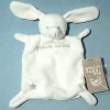 Lapin GRAIN DE BLÉ doudou plat blanc écru étoile