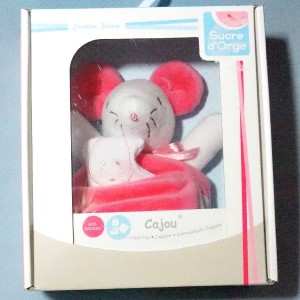 Souris SUCRE D'ORGE doudou CAJOU rose