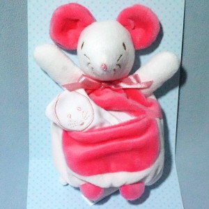 Souris SUCRE D'ORGE doudou CAJOU rose