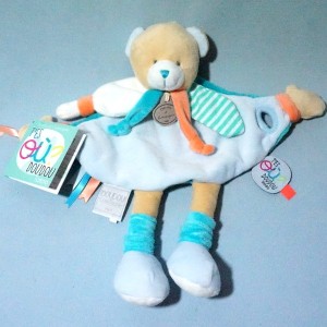 Ours DOUDOU ET COMPAGNIE plat bleu Tatoo