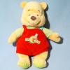 Ours Winnie DISNEY peluche salopette rouge