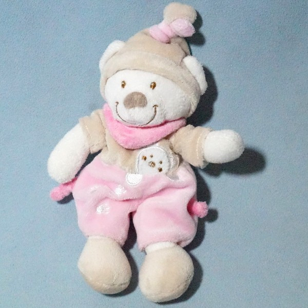 Ours NICOTOY doudou rose