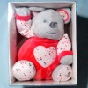 Souris OBAIBI doudou hochet rose