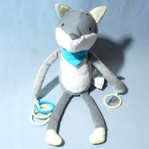 Loup OBAIBI doudou peluche d'éveil gris
