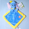 Eléphant Dumbo DISNEY NICOTOY (Gémo, Kiabi) sos doudou carré plat bleu et jaune