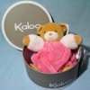 Ours KALOO doudou boule Plume rose