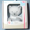 ours SUCRE D'ORGE doudou Cajou gris mouchoir blanc