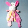 Lapin BABY NAT doudou plat rose "Poupi"
