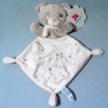Ours NICOTOY Kiabi sos  doudou plat beige et blanc