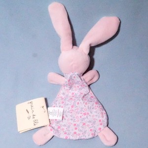 Lapin GRAIN DE BLE doudou plat rose