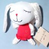 Lapin GRAIN DE BLÉ doudou blanc et rose avec des ailes