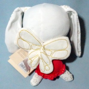 Lapin GRAIN DE BLÉ doudou blanc et rose avec des ailes