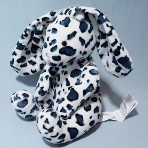 Lapin DPAM Du Pareil Au Même doudou peluche blanc tâches noires