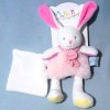 Lapin BABY NAT doudou plat rose "Poupi"