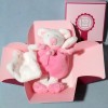 Souris DOUDOU ET COMPAGNIE rose carré plat blanc Cueillette