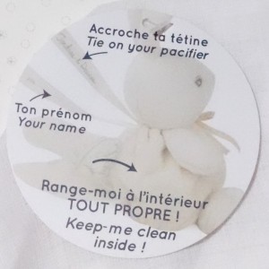 Lapin KALOO doudou Perle rose avec lange blanc