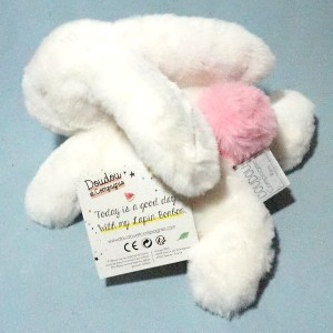 Lapin DOUDOU ET COMPAGNIE "Bonbon" blanc et rose PM