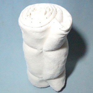 Couverture OBAIBI doudou plat blanc tour point argent