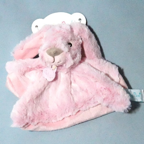 Lapin BABY NAT doudou plat rose