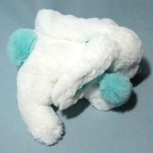 Lapin DOUDOU ET COMPAGNIE "Pompon" blanc et vert 25 cm